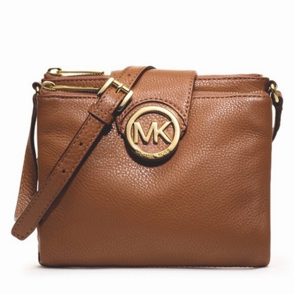 MICHAEL Michael Kors Handbags - MICHAEL Michael Kors Luggage Tan Leather Large Fulton Crossbody Bag